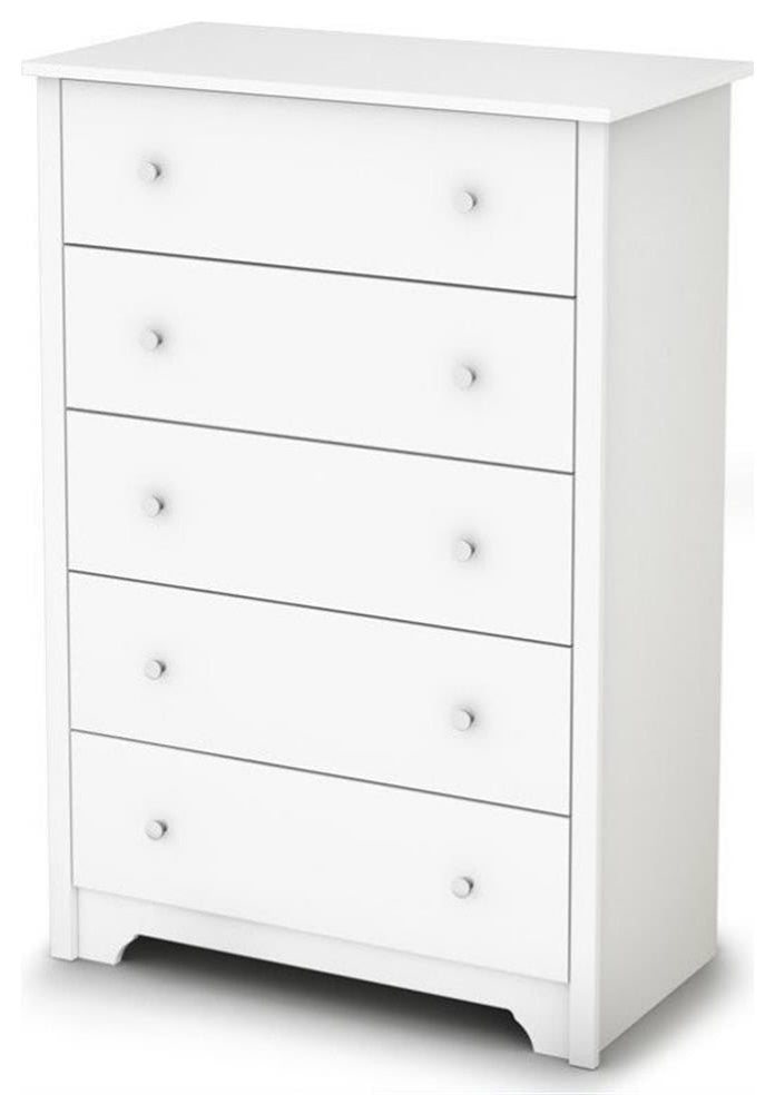 South Shore Breakwater 5 Drawer Chest in Pure White Finish