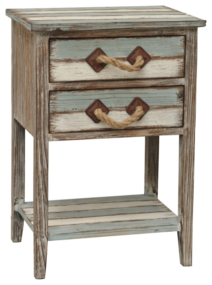 Nantucket 2-Drawer Weathered Wood Accent Table