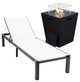 Black Aluminum Outdoor Patio Chaise Lounge Chair