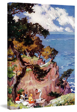 "Oceanside Picnic" Painting Print on Wrapped Canvas
