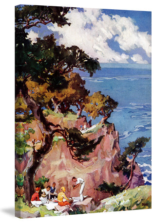 "Oceanside Picnic" Painting Print on Wrapped Canvas