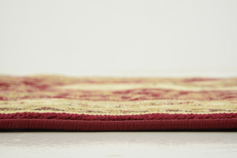 Unique Loom Red Phillipe Versailles 4' 0 x 4' 0 Square Rug