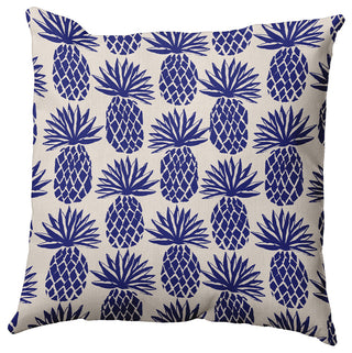 20" x 20" Pineapple Stripes Decorative Throw Pillow, Indigo Blue