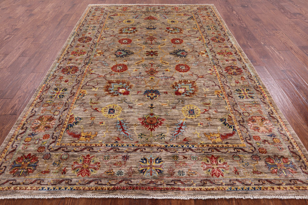 Persian Tabriz Hand-Knotted Wool Rug 6' 7" X 9' 10" Q5785