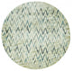 8" Round Beige Blue Distressed Chevron Area Rug