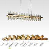 LNC Combrocollia 43.3" Modern Linear LED Crystal Kitchen Island Pendant