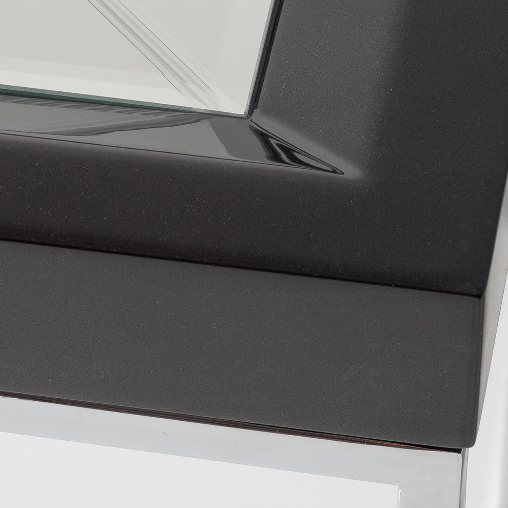 Carmela End Table Glossy Charcoal Sand