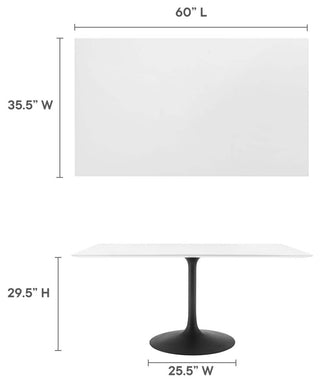 Lippa 60" Rectangle Wood Dining Table Black White