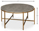 Mid Century Round Leather Cocktail Table