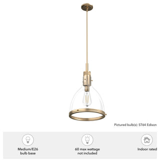 Hunter 13" Van Nuys Alturas Gold 1-Light Pendant Ceiling Light Fixture