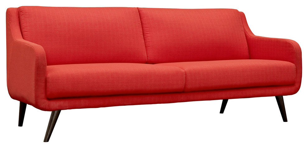 Modern Atomic Red Verve Upholstered Sofa