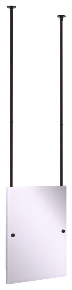 Frameless Rectangle Ceiling Hung Mirror, Venetian Bronze