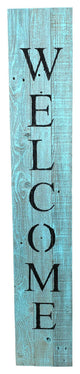 Rustic Light Aqua Blue Front Porch Welcome Sign