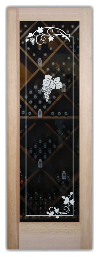 Wine Door - Grape Cluster Grape Ivy - Douglas Fir (stain grade) - 28" x 80"...