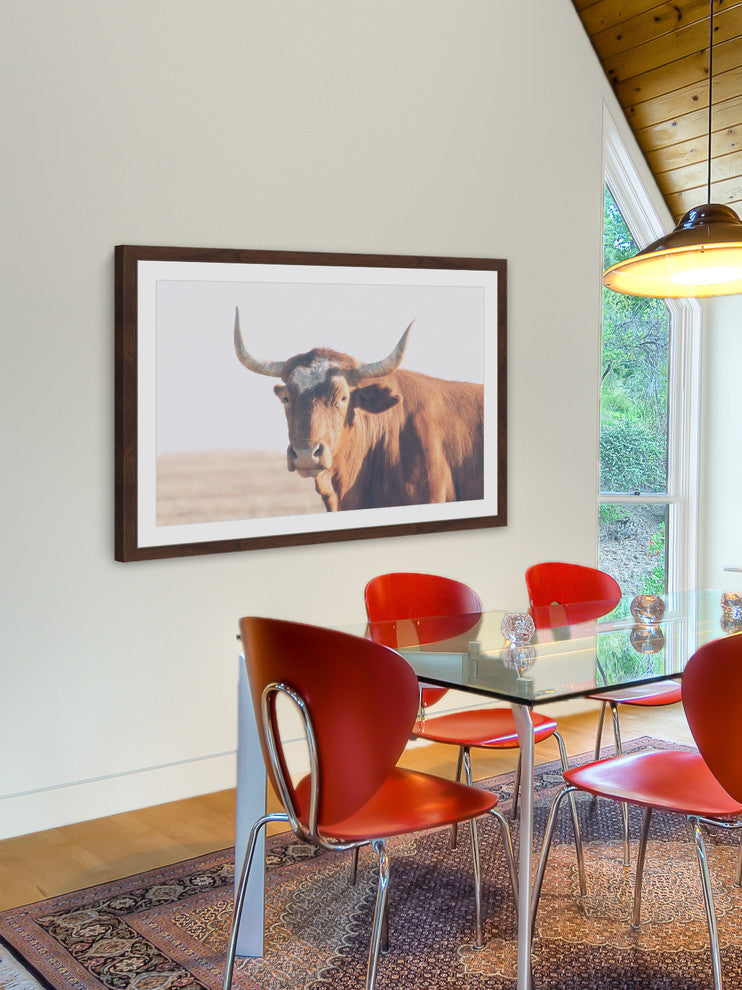 Marmont Hill, "Curious Bovine" Framed Painting Print, 18x12