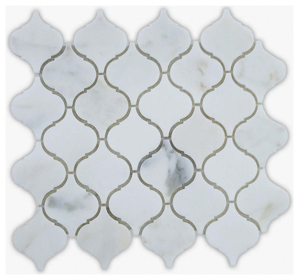 Calacatta Polished Arabesque Marble Mosaic