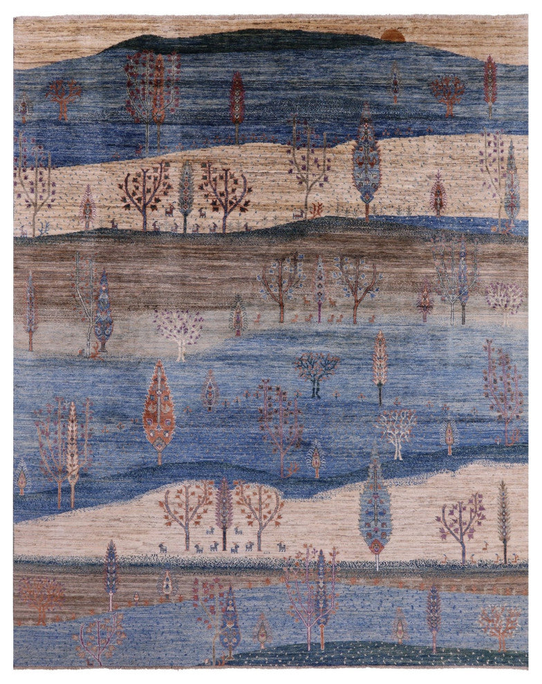 7' 10" X 9' 8" Handmade Persian Gabbeh Tribal Wool Rug Q9678