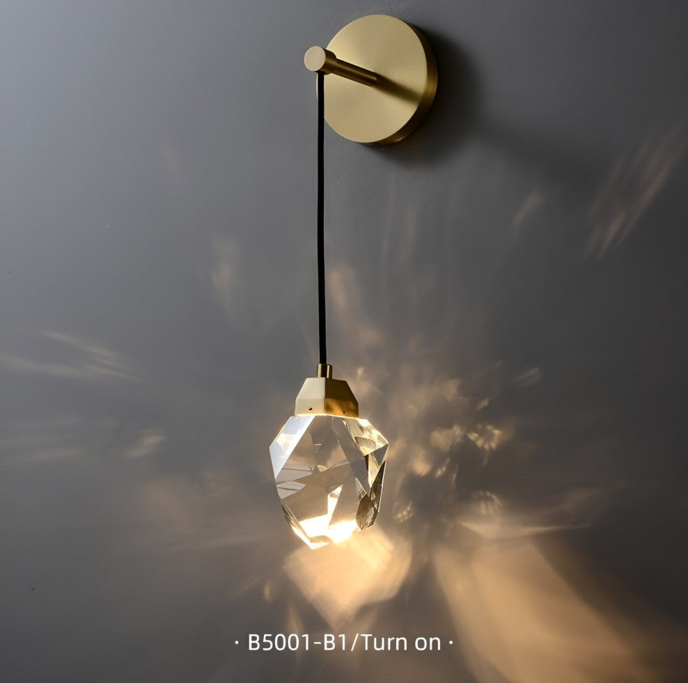 Getafe | Diamond Design Crystal Led Wall Sconce, B, Warm White