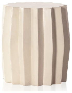 Gem Outdoor End Table-Parchment White