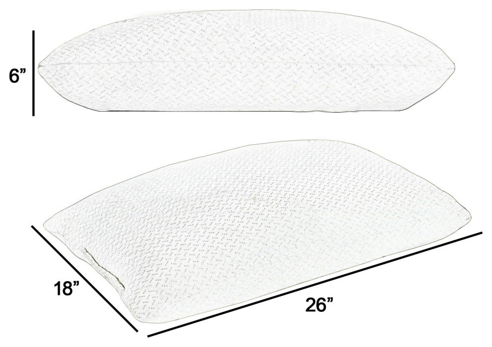 Benzara BM286460 Pillow, Shredded Memory Foam, Soft Bamboo& Polyester Covering