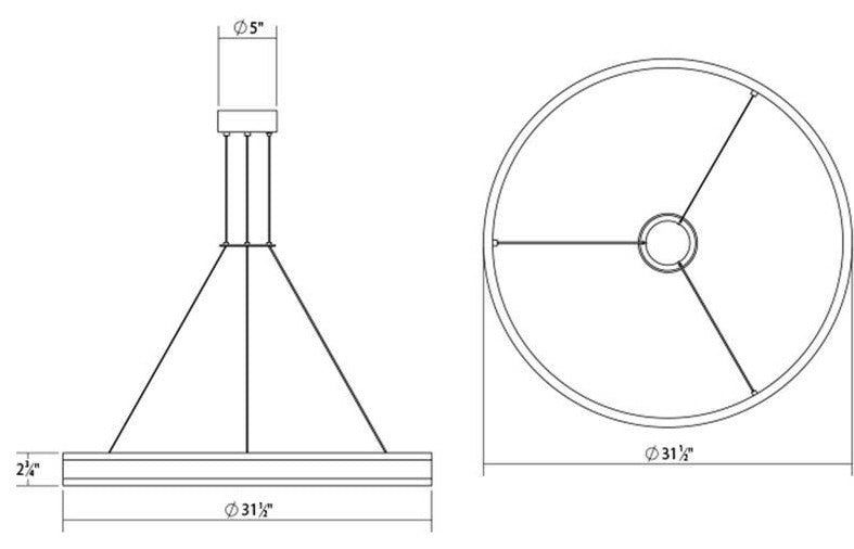 Sonneman 2305 Double Corona 32"W Integrated LED Ring Chandelier - Satin Black