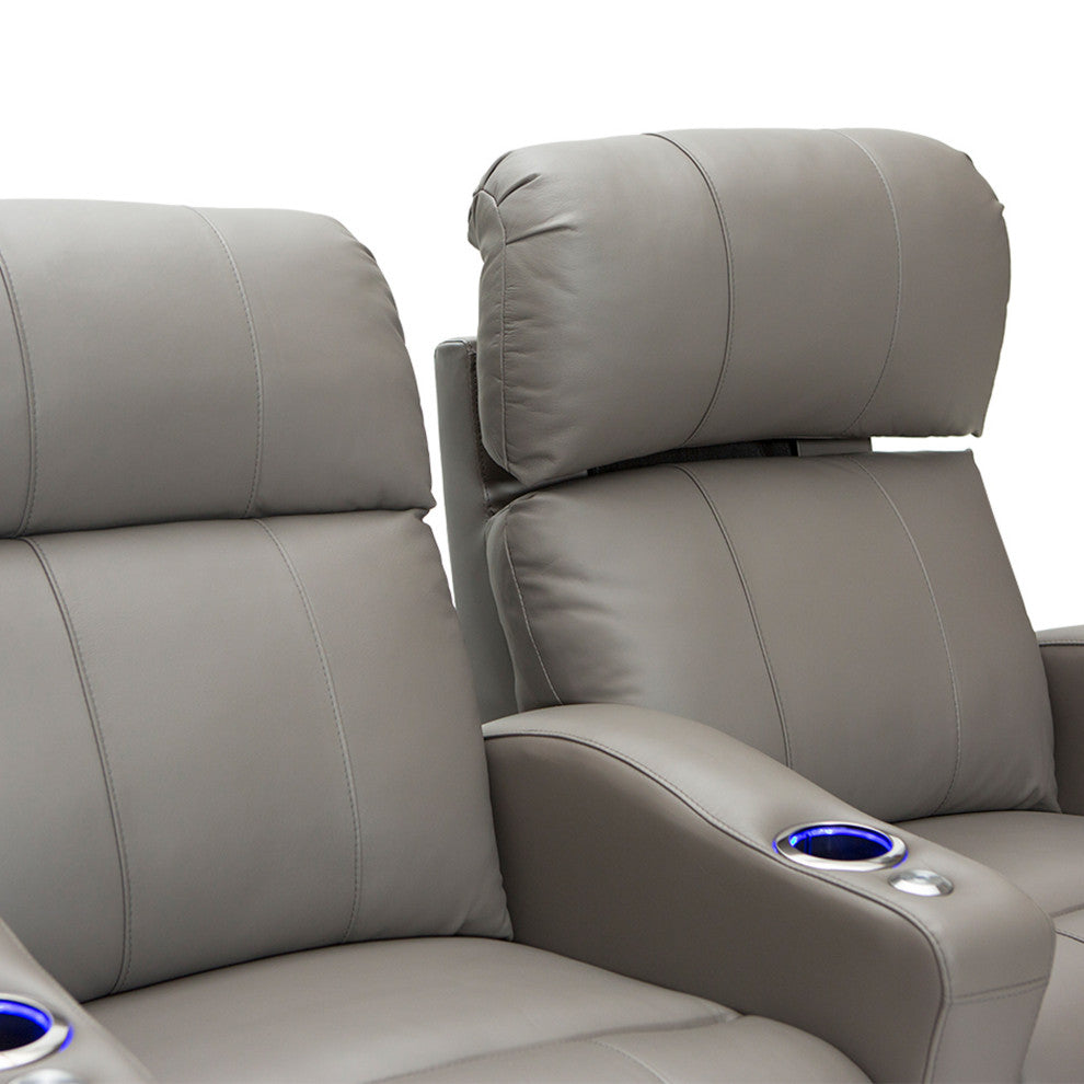 Seatcraft Napa Home Theater Seats, Gray, Row of 4 W/ Middle Loveseat