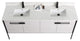 Oakville Bath Vanity, Ceramic Sink, Mild Grey Oak, 72 Inch, Black Hardware