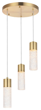 Gold Finish 3-Light Led Pendant