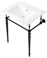 Fauceture KVPB24187W1MB 24" Console Sink, Legs, Single Hole