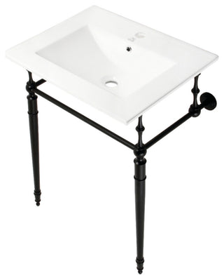 Fauceture KVPB24187W1MB 24" Console Sink, Legs, Single Hole
