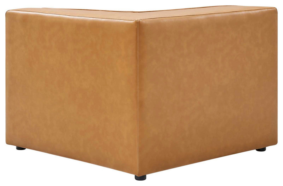 Sectional Sofa Set, Faux Vegan Leather, Tan, Modern, Living Lounge Hospitality