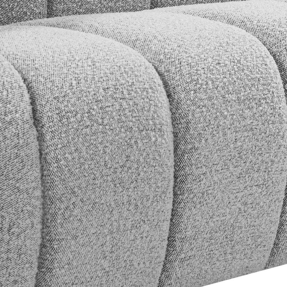 Elijah Boucle Fabric Upholstered Chair, Grey