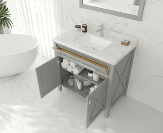 Wimbledon Vanity, Gray, 36"