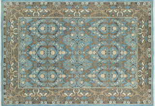 Fine Chobi Muntaqim Light Blue/Brown Rug, 6'3x9'1
