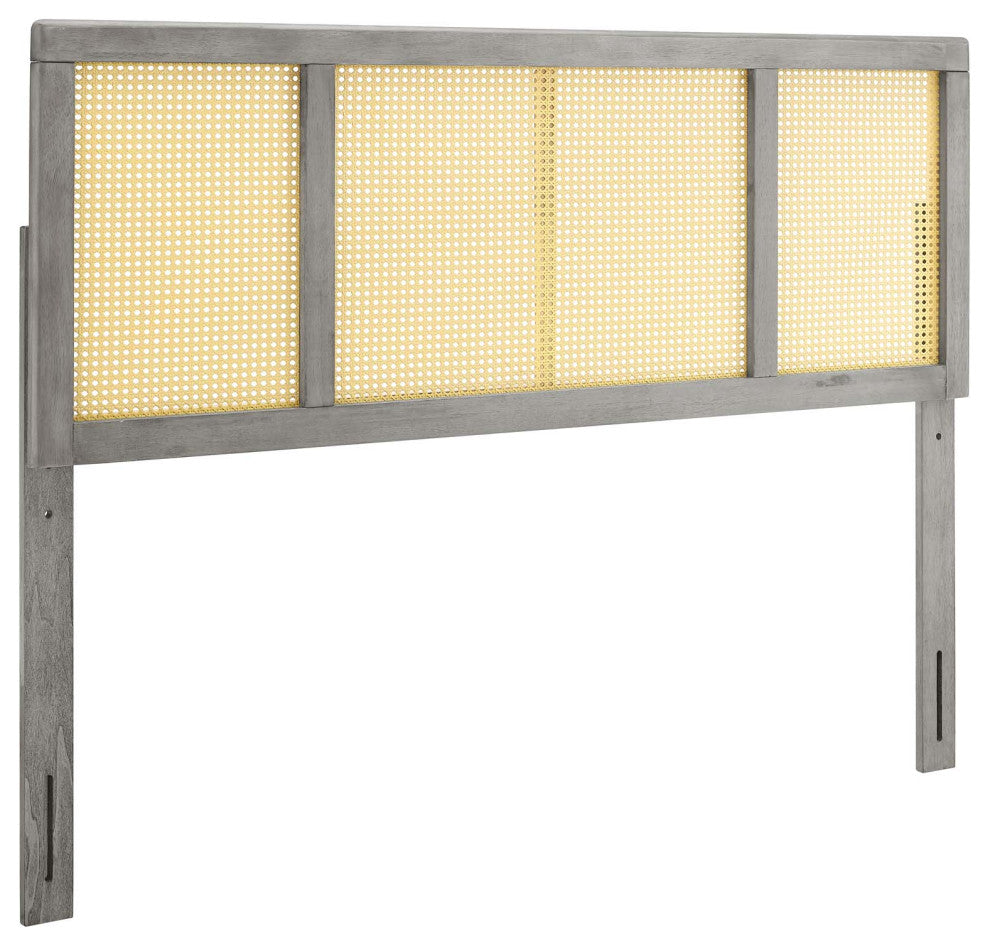 Delmare Cane King Headboard-Gray