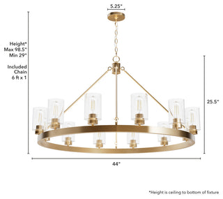 Hartland Alturas Gold With Seeded Glass 12 Light Chandelier Ceiling
