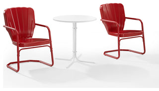 Ridgeland 3-Piece Outdoor Bistro Set, Bright Red Gloss