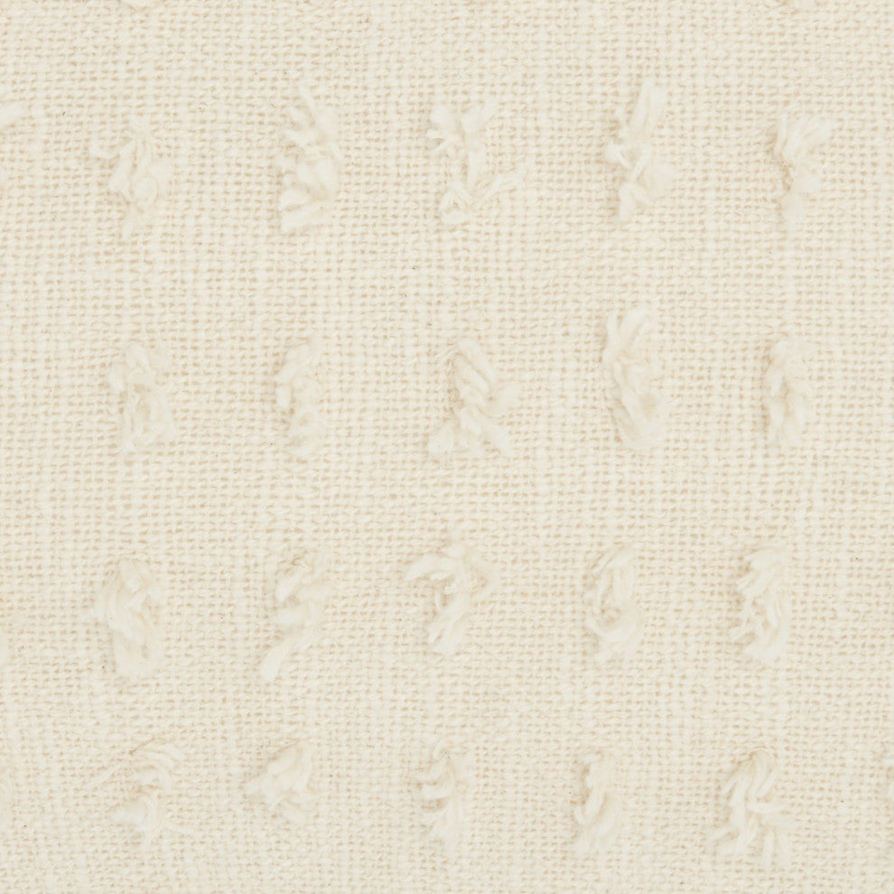 Tassel Detailed White Lumbar Pillow