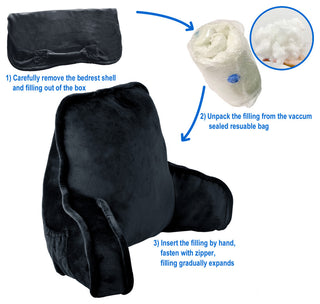 Supersoft Bedrest Lounger Backrest With DIY Filling, Navy Blazer