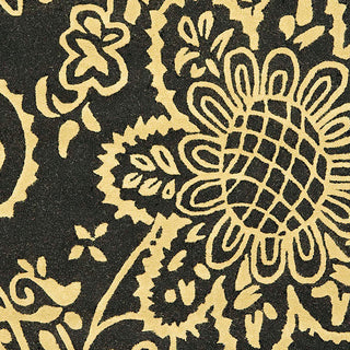 Safavieh Soho Soh832A Floral Rug, Black/Green, 6'0"x6'0" Square