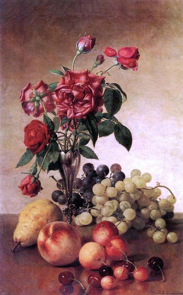 Robert Spear Dunning Still Life With Roses and Fruit Gallery Wrapped Canvas