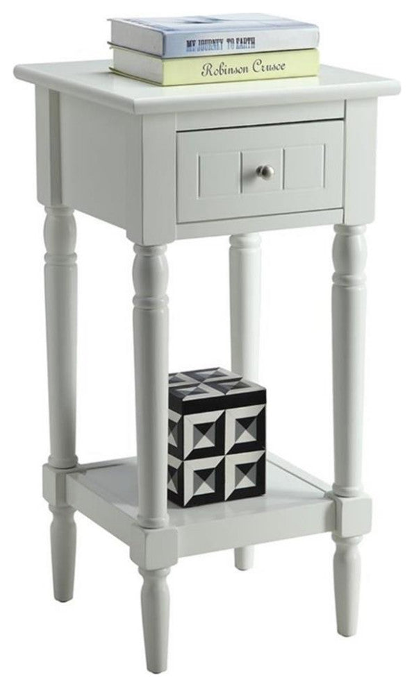Convenience Concepts French Country Khloe Square End Table in White Wood Finish