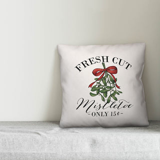 Fresh Cut Mistletoe 18"x18" Indoor / Outdoor Throw Pillow