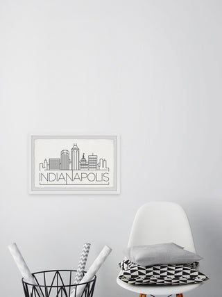 "Indianapolis Skyline" Framed Painting Print, 36x24