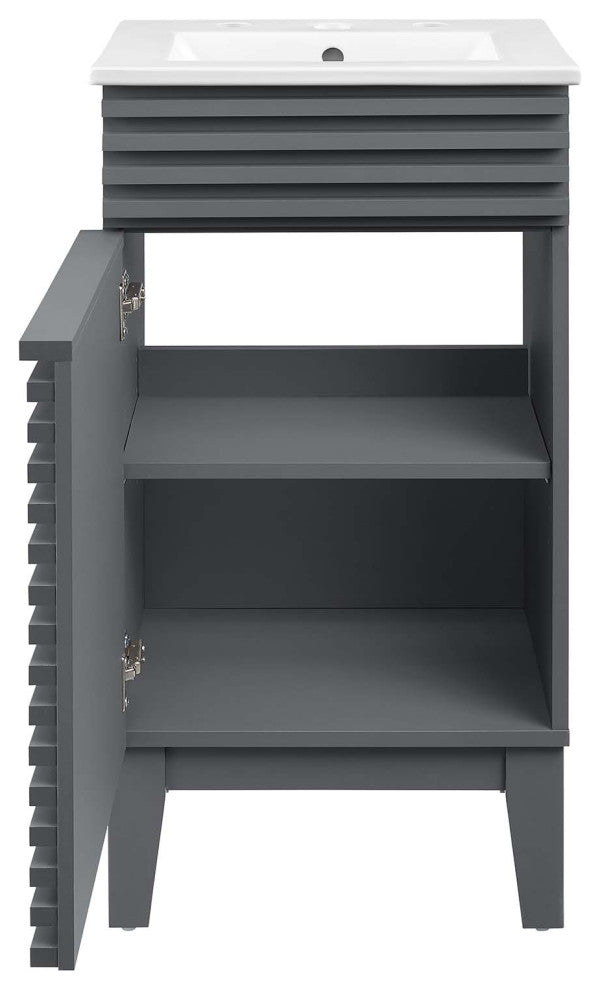 Render 18" Bathroom Vanity Cabinet, Gray White
