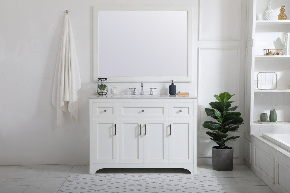 48" Single Bathroom Vanity, White