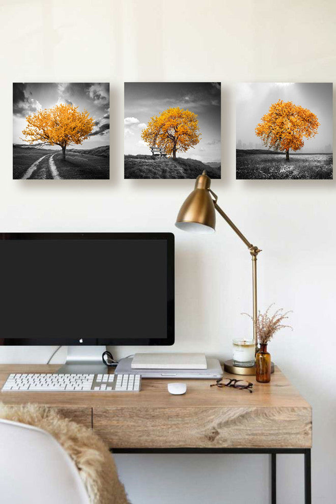 "Vibrant Tree Series: Autumn Triptych (Set of 3)" Giclee Canvas, 36"x12"