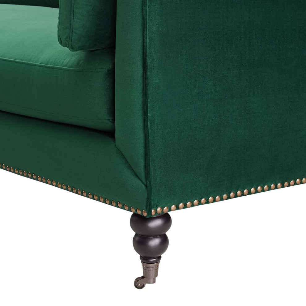 Sofa, Velvet, Green, Modern, Living Lounge Room Hotel Lobby Hospitality
