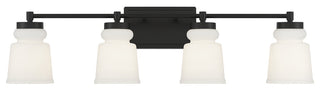 4-Light Bathroom Vanity Light, Matte Black