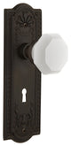Meadows Plate with Keyhole Passage Waldorf White Milk Glass Knob